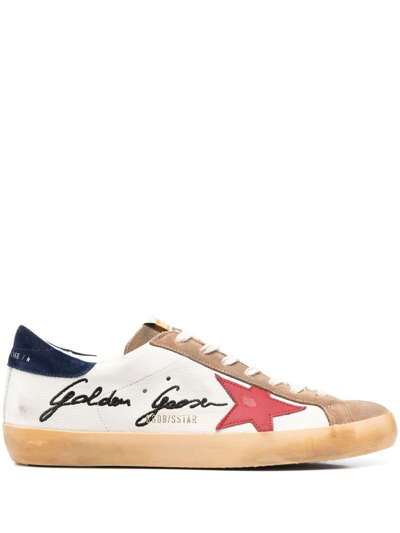 Golden Goose White Leather Super-star Low-top Trainers