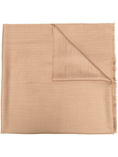 Caruso Long Fine-knit Scarf In Nude