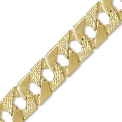 Pre-owned Jewelco London Mens 9ct Gold Lizard Curb 22mm Cast Chain Bracelet, 9 Inch