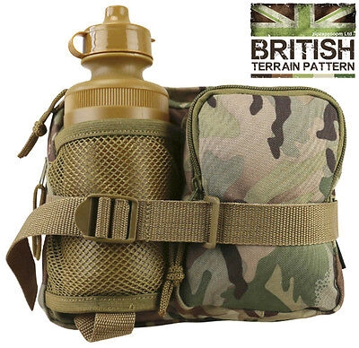 Pre-owned Kombat Uk Combat Military Waist Bum Bag Water Bottle Btp Army Hydration Aqua Travel Pouch