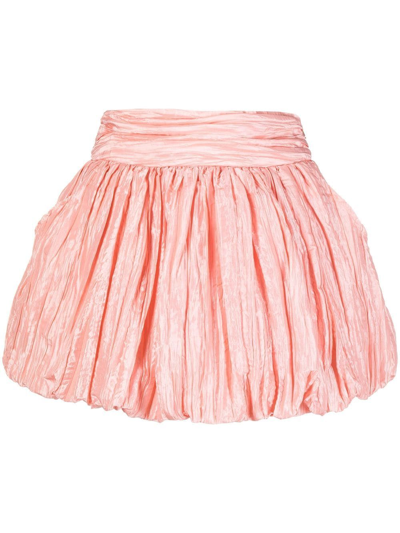 Loveshackfancy Gathered-detail Mini Skirt In Pink