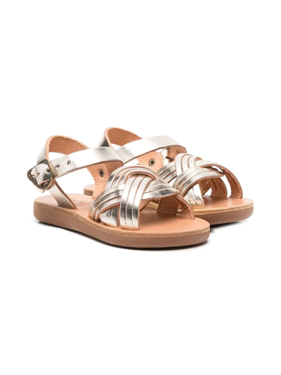 Ancient Greek Sandals Kids' Baby's, Little Girl's & Girl's Little Electra Metallic Leather Sandals In Gold