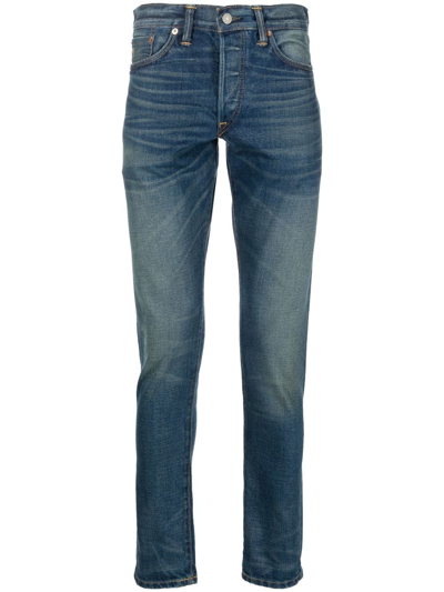 Ralph Lauren Rrl Slim-cut Five-pocket Jeans In Blue