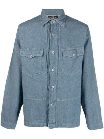 Ralph Lauren Rrl Montgomery Long-sleeve Denim Shirt In Blue