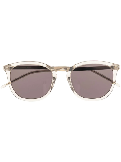 Saint Laurent Transparent-design Frame Sunglasses In Grey