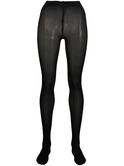 Falke Semi-sheer High-waisted Tights In Black