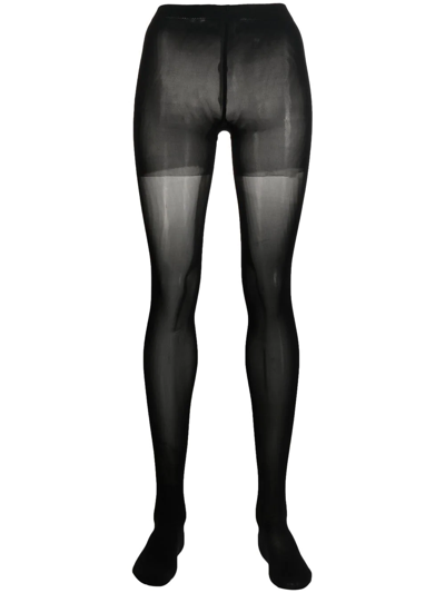 Falke Semi-sheer High-waisted Tights In Black