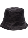 Misbhv All-over Monogram-pattern Bucket Hat In Black