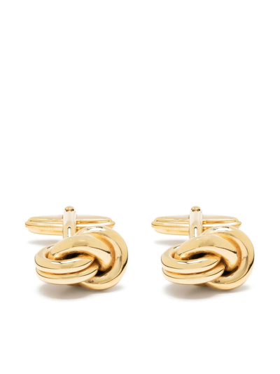 Lanvin Knot-detail Design Cufflinks In Gold