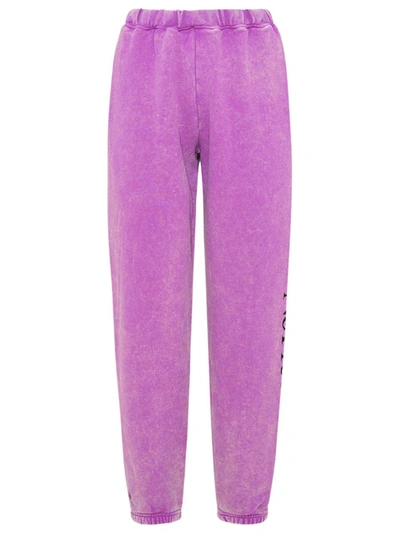 Aries Aster Fleece Cotton Jersey Trousers In Violet