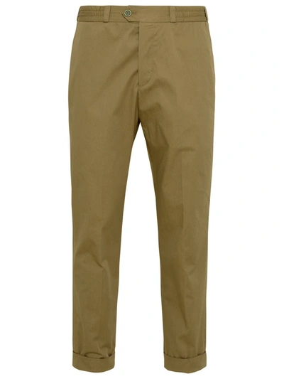 Pt Torino Beige Cotton Trousers In Brown