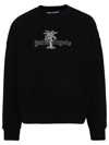 Palm Angels Black Cotton Sunset Palm Sweatshirt In Black