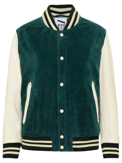 DRM DRM GREEN SUEDE BOMBER JACKET