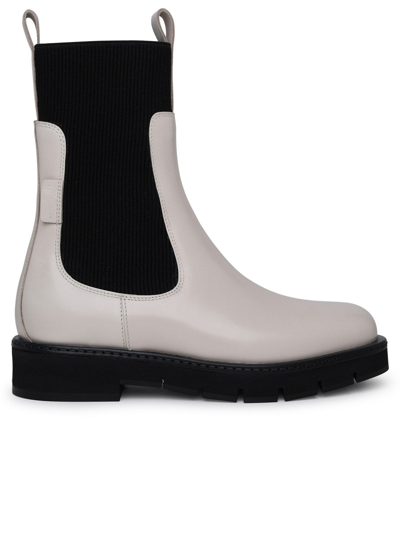 Salvatore Ferragamo Leather Rook Ankle Boot In White