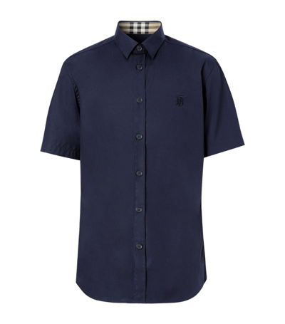 Burberry Tb Monogram Shirt In Navy