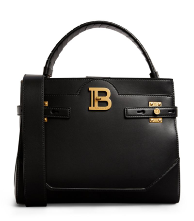 Balmain Black Calfskin B-buzz Top Handle Bag