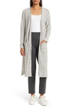 Donna Karan Woman Long Open-front Cardigan In Silvr Melange