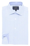 Report Collection Check Print 4-way Stretch Long Sleeve Shirt In 40 Blue