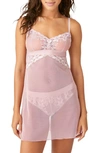 Wacoal Opening Act Lace & Mesh Chemise In Blush Pink
