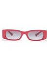 Valentino 51mm Rectangle Sunglasses In Red / Grey Gradient