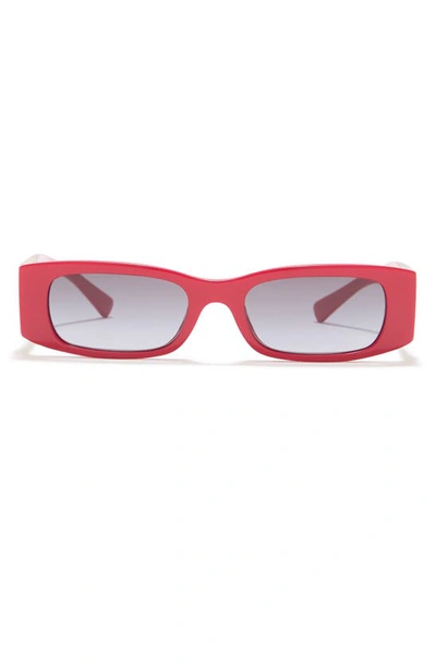 Valentino 51mm Rectangle Sunglasses In Red / Grey Gradient