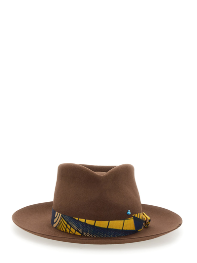 Superduper Feat Lorenzojova Bougainvillea Hat In Brown