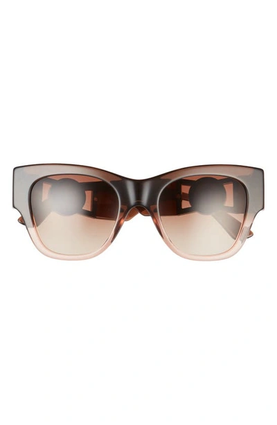 Versace 52mm Cat Eye Sunglasses In Transparent Brown