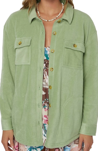 O'neill Collins Solid Fleece Shirt Jacket In Basil