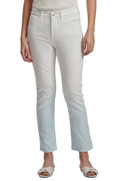 Jen7 By 7 For All Mankind High Waist Ankle Straight Leg Jeans In Cloud Ombre
