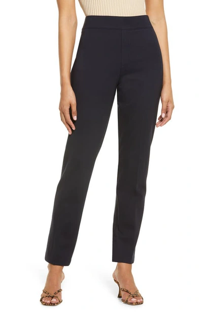 Spanx The Perfect Black Straight Leg Pants In Classic Navy