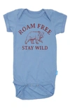 Feather 4 Arrow Babies' Nature Lover Cotton Graphic Bodysuit In Washed Indigo