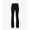 Givenchy Pressed-crease Mid-rise Flared Satin Trousers In Black