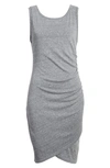 Leith Ruched Body-con Sleeveless Dress In Grey Cloudy Heather