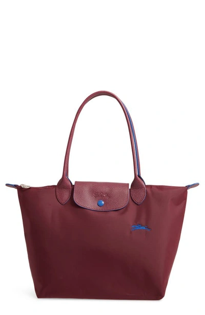 Longchamp Le Pliage Club Small Shoulder Tote In Plum