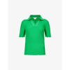 Bottega Veneta Cotton Rib Polo Shirt In Parakeet