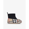 BURBERRY THOMAS CHECK-PRINT BUNNY STRETCH-KNIT BOOTS 0-6 MONTHS