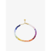 Rachel Jackson Rainbow Sunset 22ct Yellow Gold-plated Sterling-silver And Gemstone Charm Bracelet In Gold