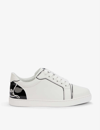 Christian Louboutin Fun Vieira Patent-leather Trimmed Leather Sneakers In White