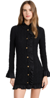 Alexander Wang Ruffled Stretch-seersucker Mini Dress In Black