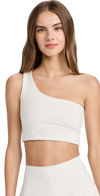 Girlfriend Collective Ivory Bianca One Shoulder Tank In Ivory