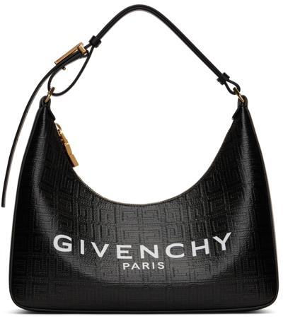 Givenchy Moon Cut Small Chain-embellished Printed Leather-trimmed Coated-canvas Shoulder Bag In 001-black