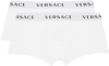 VERSACE TWO-PACK WHITE LOGO BOXERS