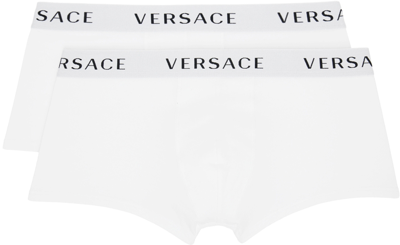 Versace Two-pack White Logo Boxers In A94z White