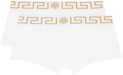 Versace Two-pack White Greca Border Boxer Briefs In A81h White