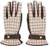 MAISON MARGIELA BEIGE & BROWN CHECK GLOVES