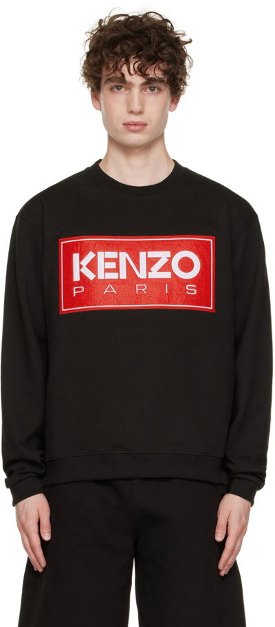 Kenzo Logo刺绣圆领卫衣 In Black