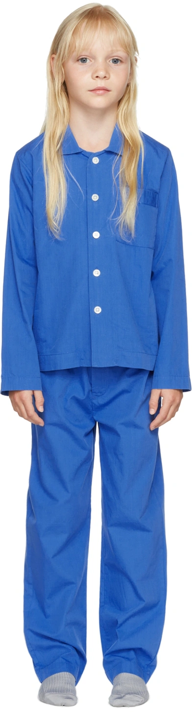 Tekla Kids Blue Sleepwear Set In Royal Blue