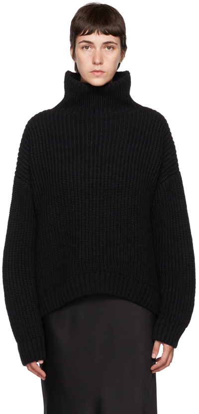 Anine Bing Sydney Alpaca Blend Turtleneck Sweater In Black