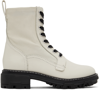 Rag & Bone White Shiloh Ankle Boots In Antique White