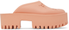 Gucci Women's Perforated G Lug-sole Platform Mules In Pink